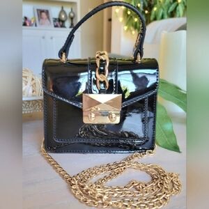 Forever 21 Black Patent Leather Mini-Crossbody. Adorable and NWOT